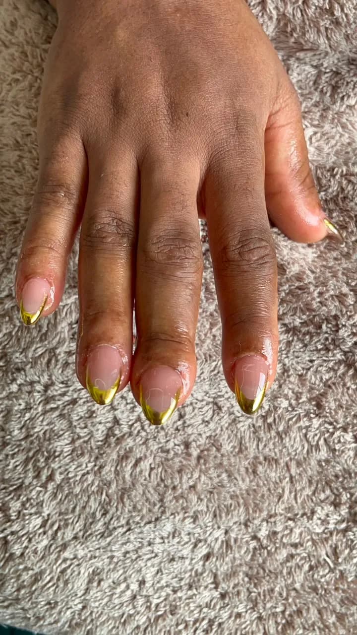 Gold French manicure